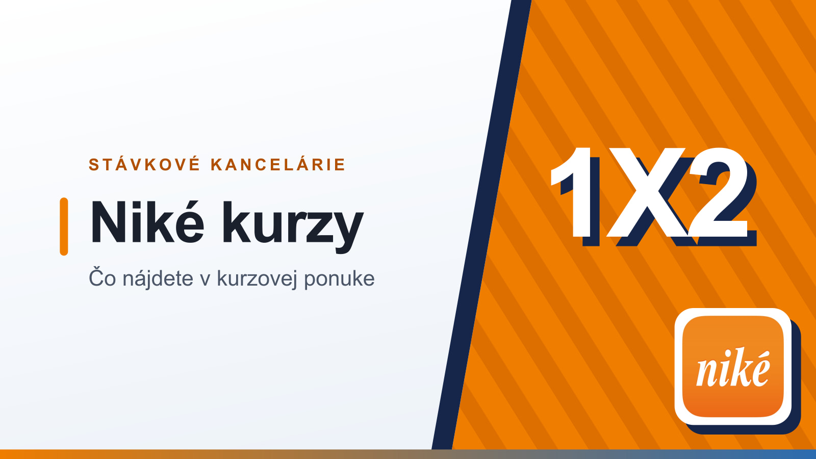 Grafika rubriky Stávkové kancelárie s nadpisom Niké kurzy a podtitulom Čo nájdete v kurzovej ponuke