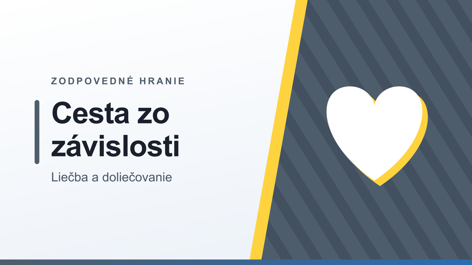 Grafika rubriky Zodpovedné hranie s nadpisom Cesta zo závislosti a podtitulom Liečba a doliečovanie