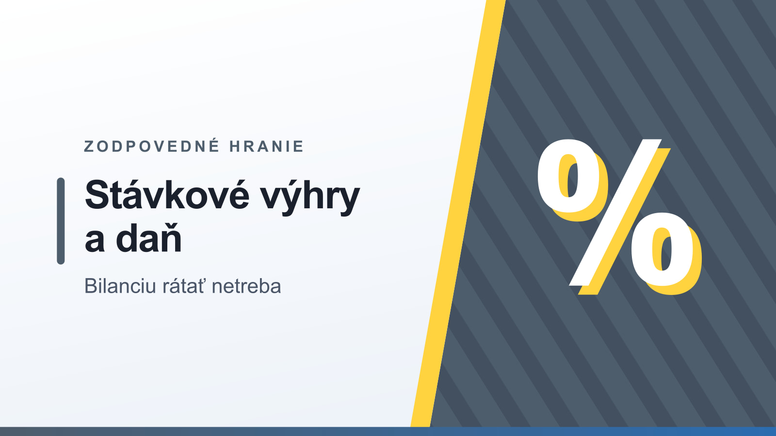 Grafika rubriky Zodpovedné hranie s nadpisom Stávkové výhry a daň a podtitulom Bilanciu rátať netreba